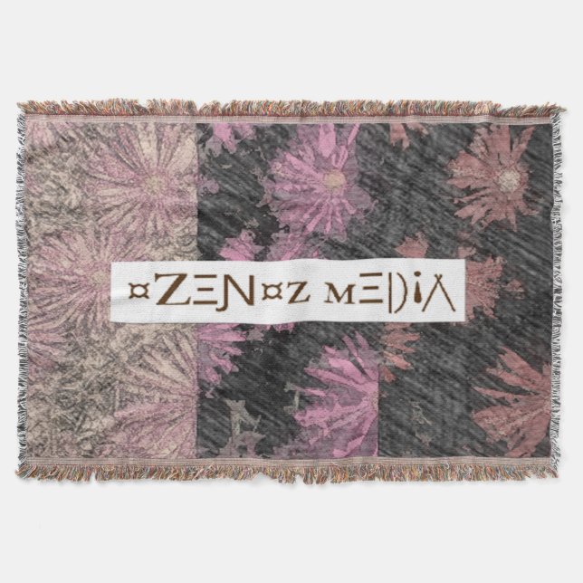 Ozenoz Media Floral Logo Throw Blanket (Front)