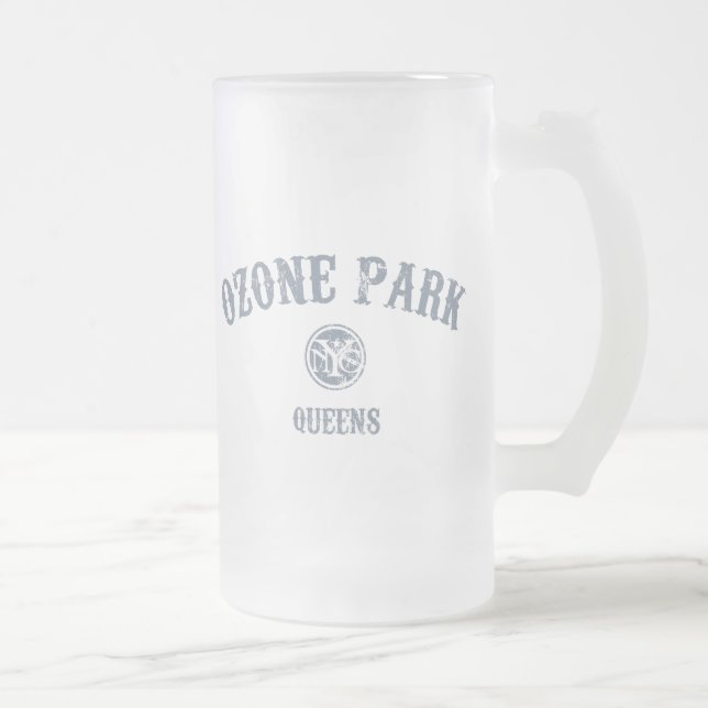 Ozone Park Frosted Glass Beer Mug (Right)