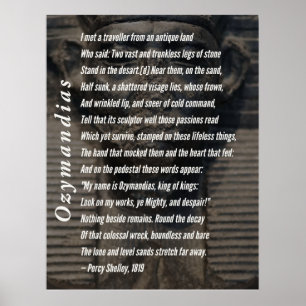 Ozymandias Poem by Percy Shelley, 1819 Poster