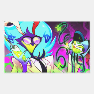 Ozzie Halloween Slasher   Helluva Boss    Rectangular Sticker