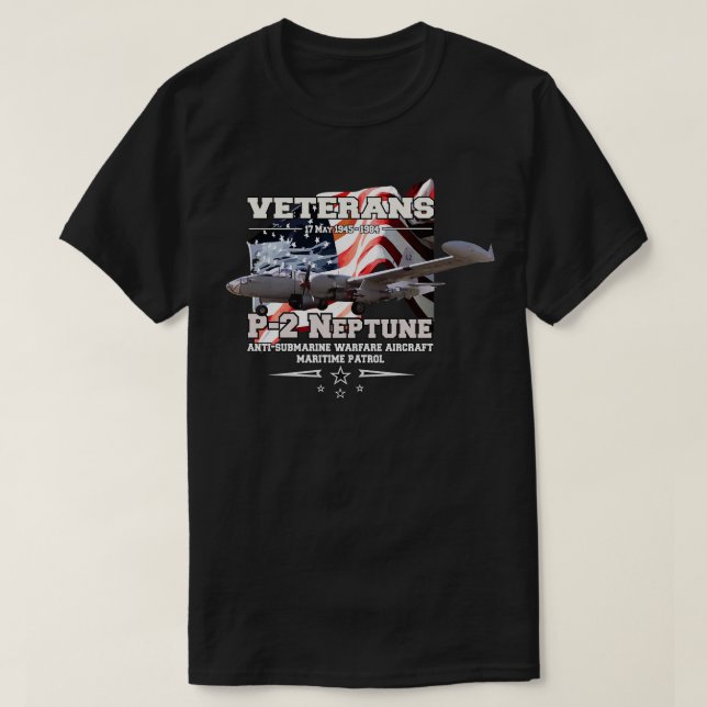P2 Neptune maritime patrol submarine warfare aircr T-Shirt (Design Front)