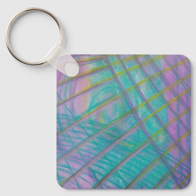 P34 Unique Colourful Abstract Art Key Ring (Front)