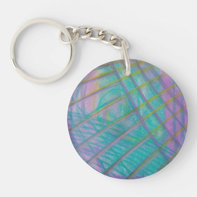 P34 Unique Colourful Abstract Art Key Ring (Front)