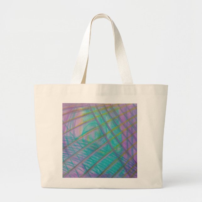 P34 Unique Colourful Abstract Art Large Tote Bag (Front)
