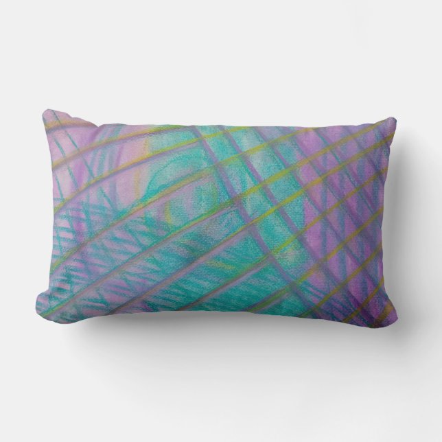 P34 Unique Colourful Abstract Art Lumbar Cushion (Front)