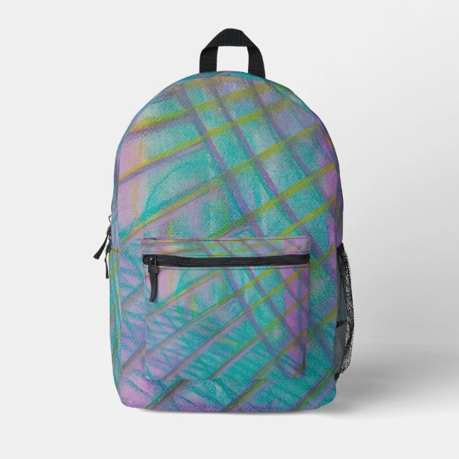 P34 Unique Colourful Abstract Art Printed Backpack (Front)