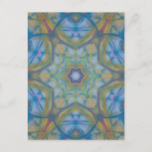 P35C Unique Colourful Abstract Mandala Art Postcard