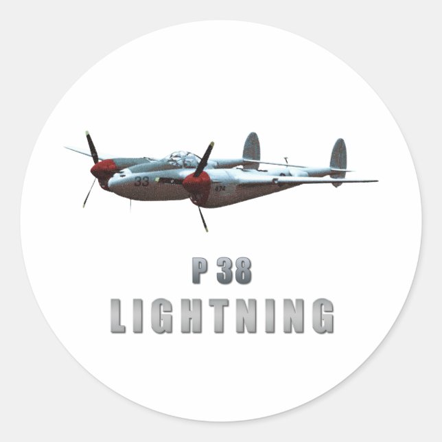 P38 Lightning Classic Round Sticker (Front)