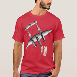 P38 Lightning WW2 fighter aircraft airplane T-Shirt