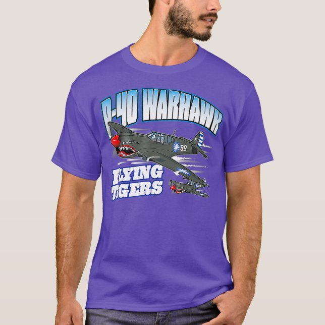 P40 Warhawk Flying Tigers Warbirds T-Shirt (Front)