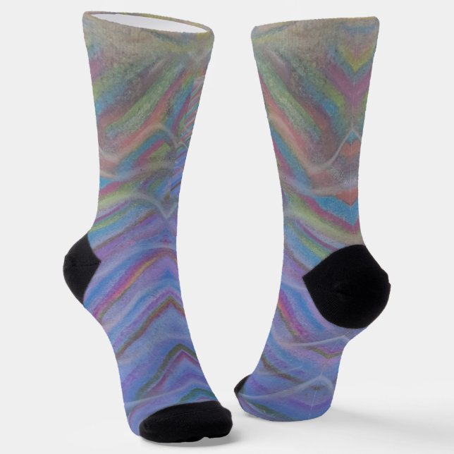 P40M Unique Colourful Abstract Art Socks (Angled)