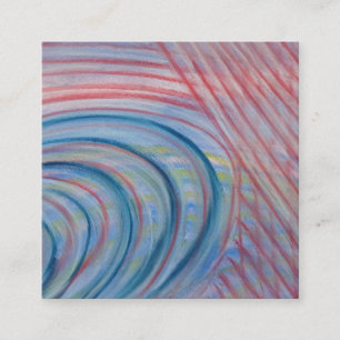 P43 Blue Red Yellow Colourful Abstract Art Square Business Card