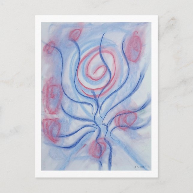 P43 Unique Colourful Abstract Art Postcard (Front)