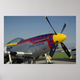 P51 Mustang, nose cone/propeller showing nose art Poster