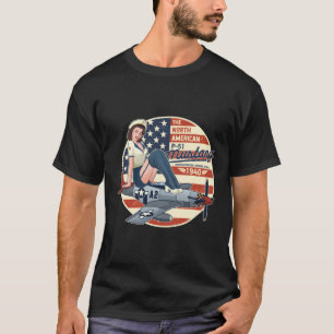 P51 Mustang T Shirt Aeroplane Shirts For Men Wwii