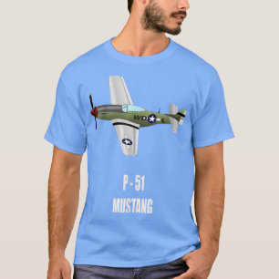 P51 MUSTANG WORLD WAR II MILITARY AIRPLANE SHIRT 