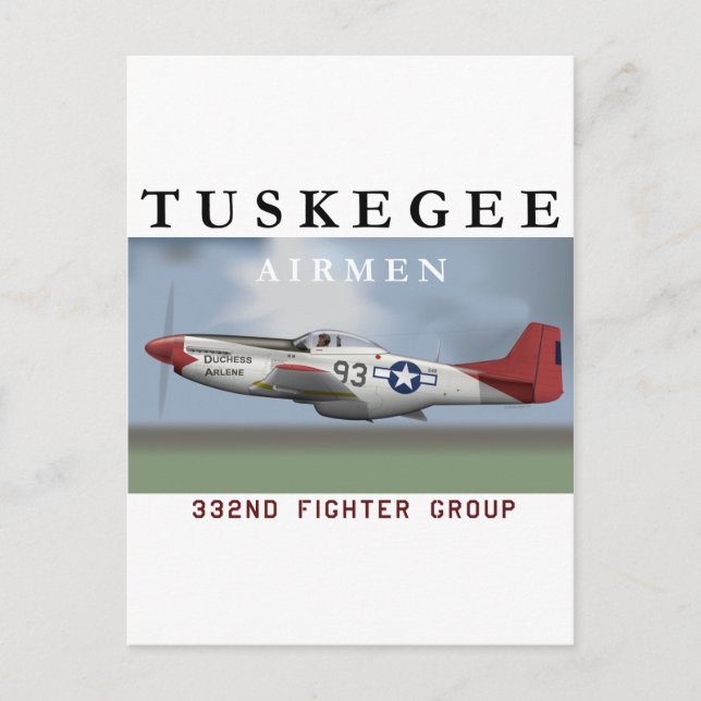 P51D Red Tail fighter flown by Tuskegee Airmen Postcard (Front)
