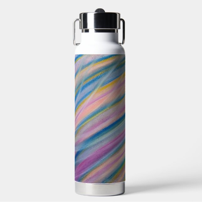 P6 Unique Colorful Abstract Art Water Bottle (Front)
