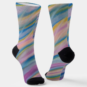 P6 Unique Colourful Abstract Art Socks