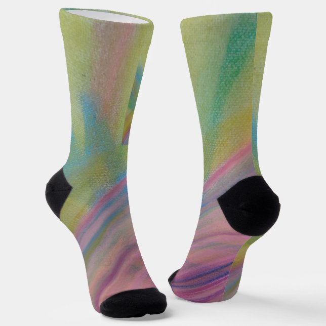 P9 Unique Colourful Abstract Art Socks (Angled)