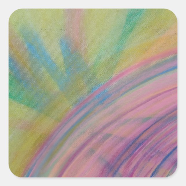 P9 Unique Colourful Abstract Art Square Sticker (Front)