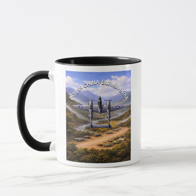 P-38 Lightning China Burma India Campaidn Mug (Left)