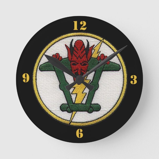 P-38 Lightning Fork-tailed Devil Round Clock (Front)
