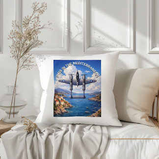 P-38 Lightning in the Mediterranean Theater Cushion