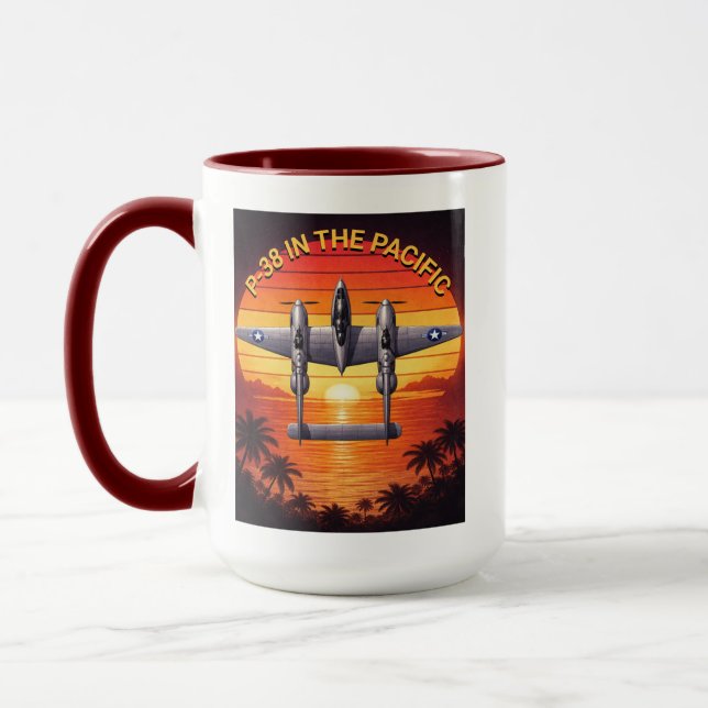 P-38 Lightning in the Pacific Theater Mug (Left)
