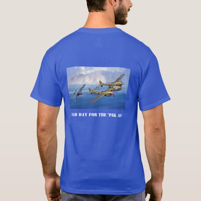 P-38 Versus Pik-As P-38 Wins! T-Shirt (Back)