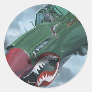 P-40 Kittyhawk Classic Round Sticker