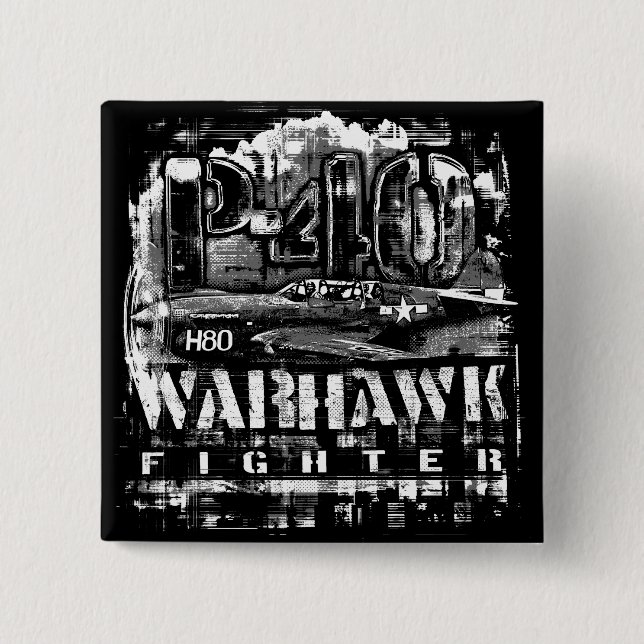P-40 Warhawk 15 Cm Square Badge (Front)