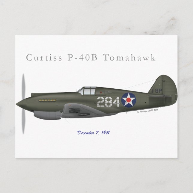 P-40B Defence of Pearl Harbour Postcard (Front)