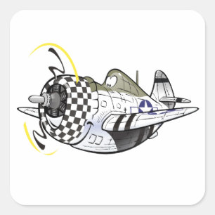 P-47 thunderbolt square sticker
