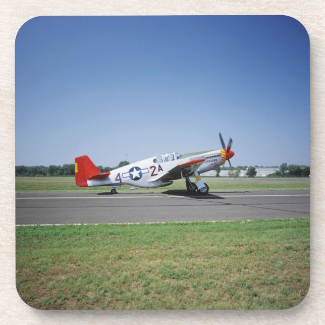 P-51 C Tuskegee Red Tail aeroplane at the CAF Air Coaster (Front)