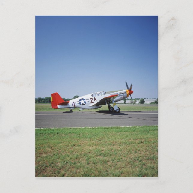 P-51 C Tuskegee Red Tail aeroplane at the CAF Air Postcard (Front)