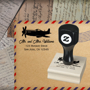 P-51 Mustang Aeroplane Cool Pilot Fun Aviation Rubber Stamp