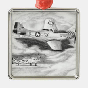 (P-51) Mustang Metal Tree Decoration