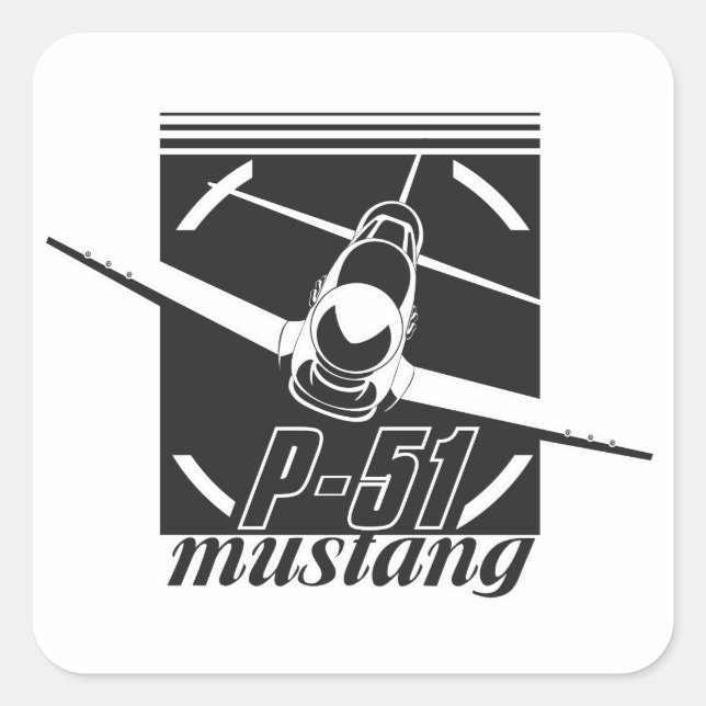 P-51 mustang square sticker (Front)