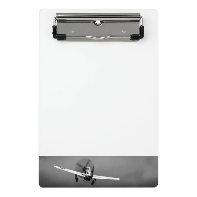 P-51 Mustang takeoff in storm Mini Clipboard (Front)