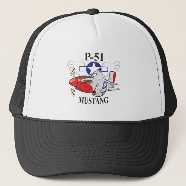 p-51 mustang trucker hat (Front)