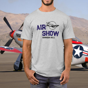 P-51 Vintage Aeroplane Military Veteran WW2 Airsho T-Shirt