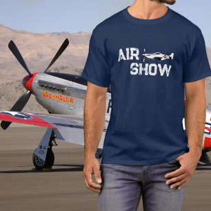 P-51 Vintage Aeroplane Military Veteran WW2 Airsho T-Shirt