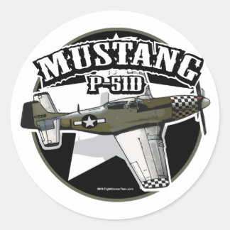 P-51D Mustang Classic Round Sticker