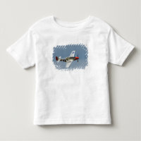 P-51D Mustang Fighter with D-Day markings flying