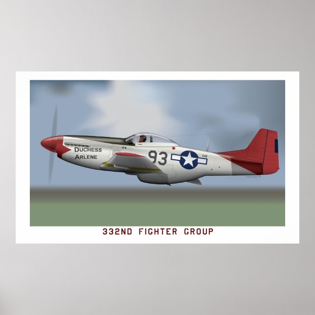 P-51D Mustang of the Tuskegee Airmen (332nd FG) Poster (Front)