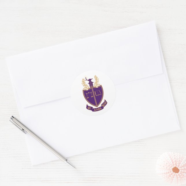 P.A.D. Crest Classic Round Sticker (Envelope)