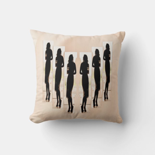 P A R T Y  on Black/White/Tan Cushion (Front)