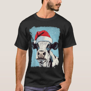P Art Colorful Cow Christmas T-Shirt