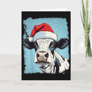 P Art Colourful Cow Christmas Card